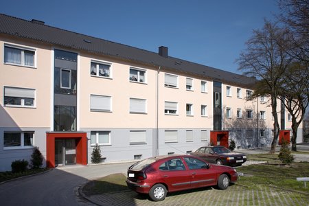Außenansicht dreigeschossiges Gebäude Borchener Straße 111-114