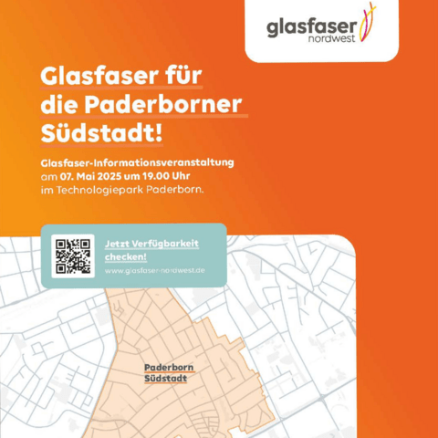 Karte mit einem Ausschnitt der Paderborner Südstadt