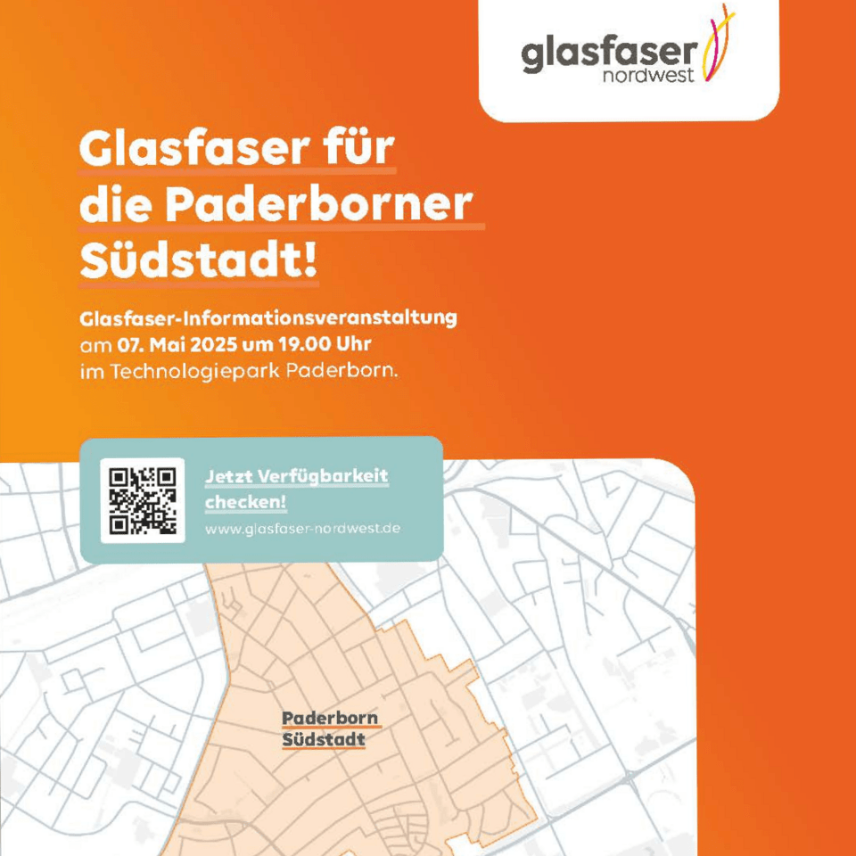 Karte mit einem Ausschnitt der Paderborner Südstadt